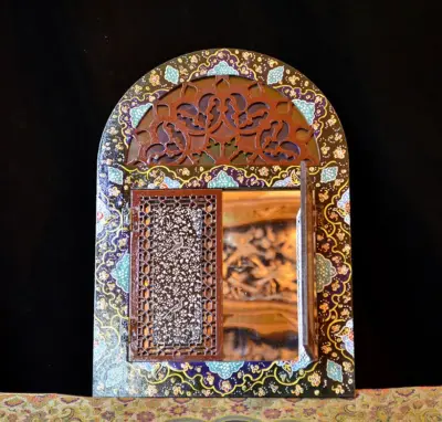 آینه خاتم قهو ه ای
